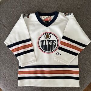 Vintage kids Edmonton Oilers White Hockey Jersey